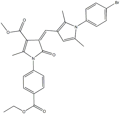 methyl 4-{[1-(4-bromophenyl)-2,5-dimethyl-1H-pyrrol-3-yl]methylene}-1-[4-(ethoxycarbonyl)phenyl]-2-methyl-5-oxo-4,5-dihydro-1H-pyrrole-3-carboxylate 구조식 이미지