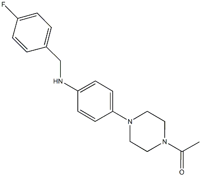 N-[4-(4-acetyl-1-piperazinyl)phenyl]-N-(4-fluorobenzyl)amine Structure
