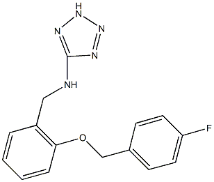 N-{2-[(4-fluorobenzyl)oxy]benzyl}-N-(2H-tetraazol-5-yl)amine 구조식 이미지