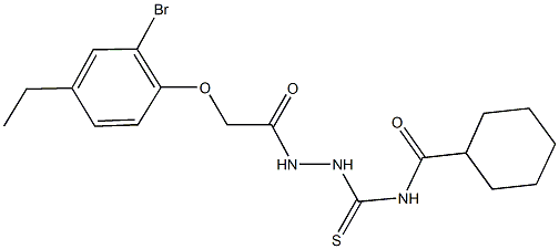 N-({2-[(2-bromo-4-ethylphenoxy)acetyl]hydrazino}carbothioyl)cyclohexanecarboxamide 구조식 이미지