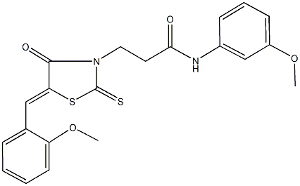 3-[5-(2-methoxybenzylidene)-4-oxo-2-thioxo-1,3-thiazolidin-3-yl]-N-(3-methoxyphenyl)propanamide 구조식 이미지