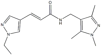 3-(1-ethyl-1H-pyrazol-4-yl)-N-[(1,3,5-trimethyl-1H-pyrazol-4-yl)methyl]acrylamide 구조식 이미지