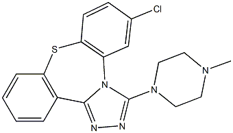 6-chloro-3-(4-methyl-1-piperazinyl)dibenzo[b,f][1,2,4]triazolo[4,3-d][1,4]thiazepine Structure