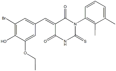 5-(3-bromo-5-ethoxy-4-hydroxybenzylidene)-1-(2,3-dimethylphenyl)-2-thioxodihydro-4,6(1H,5H)-pyrimidinedione 구조식 이미지