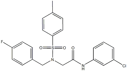 N-(3-chlorophenyl)-2-{(4-fluorobenzyl)[(4-methylphenyl)sulfonyl]amino}acetamide 구조식 이미지