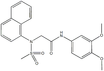 N-(3,4-dimethoxyphenyl)-2-[(methylsulfonyl)(1-naphthyl)amino]acetamide 구조식 이미지