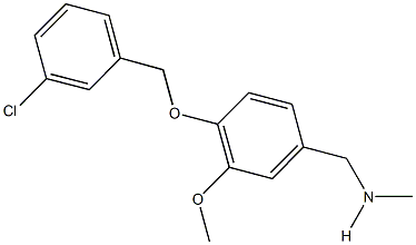 N-{4-[(3-chlorobenzyl)oxy]-3-methoxybenzyl}-N-methylamine 구조식 이미지