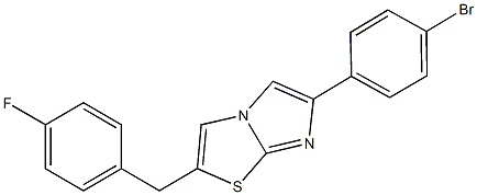 6-(4-bromophenyl)-2-(4-fluorobenzyl)imidazo[2,1-b][1,3]thiazole 구조식 이미지