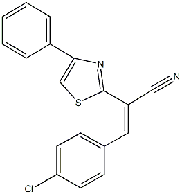 3-(4-chlorophenyl)-2-(4-phenyl-1,3-thiazol-2-yl)acrylonitrile 구조식 이미지