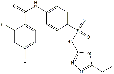 2,4-dichloro-N-(4-{[(5-ethyl-1,3,4-thiadiazol-2-yl)amino]sulfonyl}phenyl)benzamide 구조식 이미지