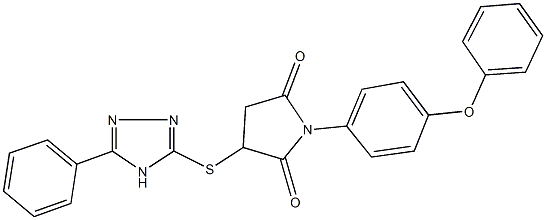 1-(4-phenoxyphenyl)-3-[(5-phenyl-4H-1,2,4-triazol-3-yl)sulfanyl]pyrrolidine-2,5-dione Structure