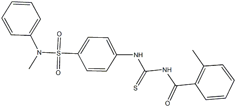 N-methyl-4-({[(2-methylbenzoyl)amino]carbothioyl}amino)-N-phenylbenzenesulfonamide Structure