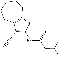 N-(3-cyano-5,6,7,8-tetrahydro-4H-cyclohepta[b]thien-2-yl)-3-methylbutanamide 구조식 이미지