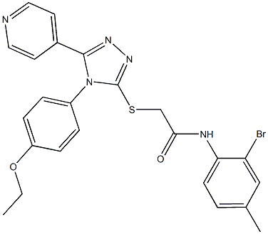 N-(2-bromo-4-methylphenyl)-2-{[4-(4-ethoxyphenyl)-5-(4-pyridinyl)-4H-1,2,4-triazol-3-yl]sulfanyl}acetamide Structure