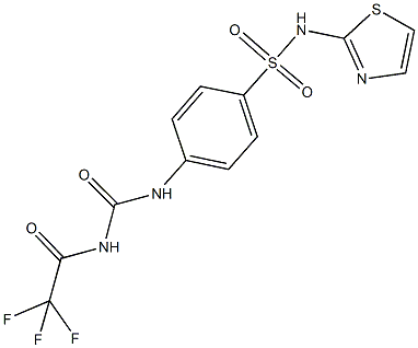 N-(1,3-thiazol-2-yl)-4-({[(trifluoroacetyl)amino]carbonyl}amino)benzenesulfonamide 구조식 이미지