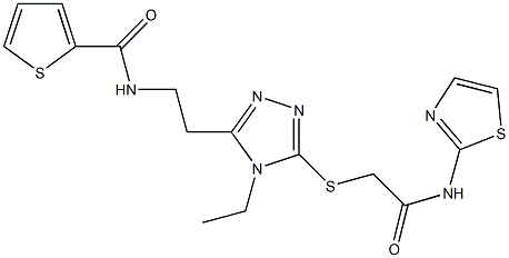 N-[2-(4-ethyl-5-{[2-oxo-2-(1,3-thiazol-2-ylamino)ethyl]sulfanyl}-4H-1,2,4-triazol-3-yl)ethyl]-2-thiophenecarboxamide Structure