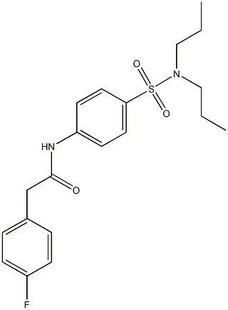 N-{4-[(dipropylamino)sulfonyl]phenyl}-2-(4-fluorophenyl)acetamide 구조식 이미지