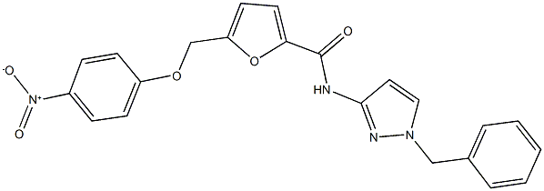 N-(1-benzyl-1H-pyrazol-3-yl)-5-({4-nitrophenoxy}methyl)-2-furamide 구조식 이미지