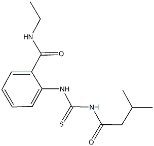 N-ethyl-2-({[(3-methylbutanoyl)amino]carbothioyl}amino)benzamide 구조식 이미지