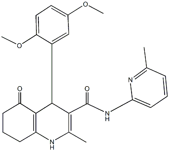 4-(2,5-dimethoxyphenyl)-2-methyl-N-(6-methylpyridin-2-yl)-5-oxo-1,4,5,6,7,8-hexahydroquinoline-3-carboxamide Structure