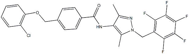 4-[(2-chlorophenoxy)methyl]-N-[3,5-dimethyl-1-(2,3,4,5,6-pentafluorobenzyl)-1H-pyrazol-4-yl]benzamide Structure