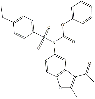 phenyl 3-acetyl-2-methyl-1-benzofuran-5-yl[(4-ethylphenyl)sulfonyl]carbamate 구조식 이미지