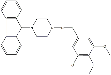 4-(9H-fluoren-9-yl)-N-(3,4,5-trimethoxybenzylidene)-1-piperazinamine Structure