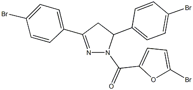 1-(5-bromo-2-furoyl)-3,5-bis(4-bromophenyl)-4,5-dihydro-1H-pyrazole 구조식 이미지