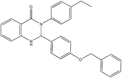 2-[4-(benzyloxy)phenyl]-3-(4-ethylphenyl)-2,3-dihydro-4(1H)-quinazolinone Structure