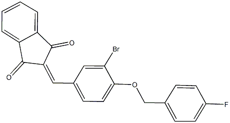 2-{3-bromo-4-[(4-fluorobenzyl)oxy]benzylidene}-1H-indene-1,3(2H)-dione 구조식 이미지