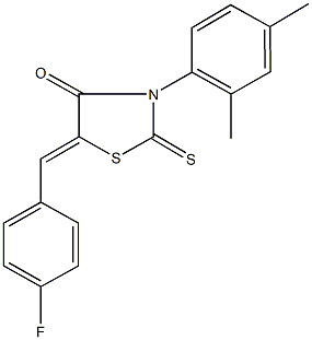 3-(2,4-dimethylphenyl)-5-(4-fluorobenzylidene)-2-thioxo-1,3-thiazolidin-4-one 구조식 이미지