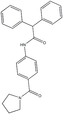 2,2-diphenyl-N-[4-(1-pyrrolidinylcarbonyl)phenyl]acetamide Structure