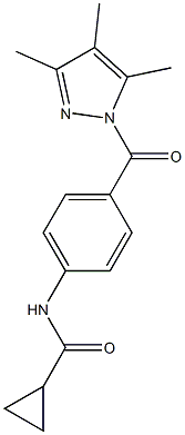 N-{4-[(3,4,5-trimethyl-1H-pyrazol-1-yl)carbonyl]phenyl}cyclopropanecarboxamide 구조식 이미지