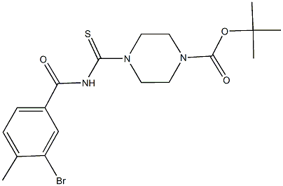 tert-butyl 4-{[(3-bromo-4-methylbenzoyl)amino]carbothioyl}-1-piperazinecarboxylate 구조식 이미지
