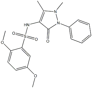 N-(1,5-dimethyl-3-oxo-2-phenyl-2,3-dihydro-1H-pyrazol-4-yl)-2,5-dimethoxybenzenesulfonamide 구조식 이미지