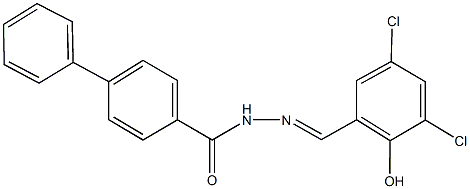 N'-(3,5-dichloro-2-hydroxybenzylidene)[1,1'-biphenyl]-4-carbohydrazide 구조식 이미지