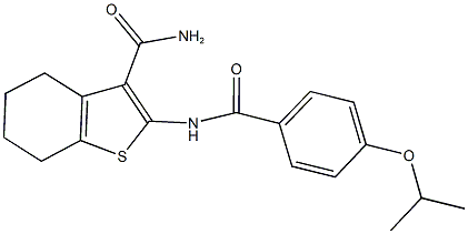 2-[(4-isopropoxybenzoyl)amino]-4,5,6,7-tetrahydro-1-benzothiophene-3-carboxamide Structure