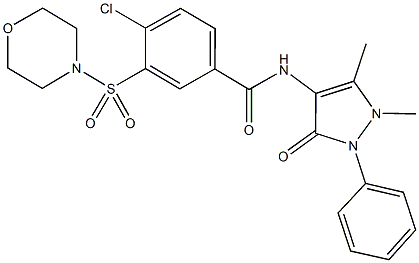 4-chloro-N-(1,5-dimethyl-3-oxo-2-phenyl-2,3-dihydro-1H-pyrazol-4-yl)-3-(4-morpholinylsulfonyl)benzamide Structure