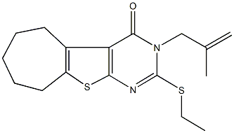 2-(ethylthio)-3-(2-methyl-2-propenyl)-3,5,6,7,8,9-hexahydro-4H-cyclohepta[4,5]thieno[2,3-d]pyrimidin-4-one Structure