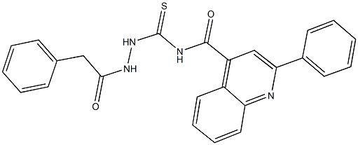 2-phenyl-N-{[2-(phenylacetyl)hydrazino]carbothioyl}-4-quinolinecarboxamide 구조식 이미지