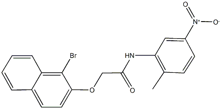 2-[(1-bromo-2-naphthyl)oxy]-N-{5-nitro-2-methylphenyl}acetamide Structure