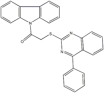 9-{[(4-phenyl-2-quinazolinyl)sulfanyl]acetyl}-9H-carbazole Structure