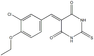 5-(3-chloro-4-ethoxybenzylidene)-2-thioxodihydro-4,6(1H,5H)-pyrimidinedione Structure