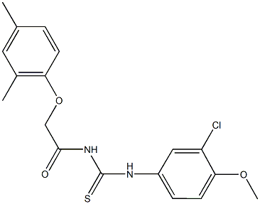 N-(3-chloro-4-methoxyphenyl)-N'-[(2,4-dimethylphenoxy)acetyl]thiourea 구조식 이미지