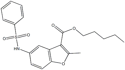 pentyl 2-methyl-5-[(phenylsulfonyl)amino]-1-benzofuran-3-carboxylate Structure