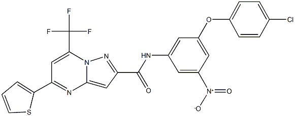 N-{3-(4-chlorophenoxy)-5-nitrophenyl}-5-(2-thienyl)-7-(trifluoromethyl)pyrazolo[1,5-a]pyrimidine-2-carboxamide Structure