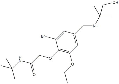 2-(2-bromo-6-ethoxy-4-{[(2-hydroxy-1,1-dimethylethyl)amino]methyl}phenoxy)-N-(tert-butyl)acetamide Structure