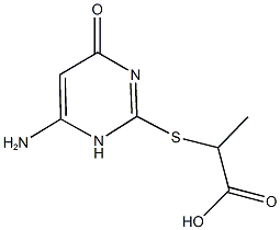 2-[(6-amino-4-oxo-1,4-dihydro-2-pyrimidinyl)sulfanyl]propanoic acid Structure