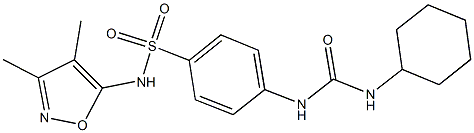 4-{[(cyclohexylamino)carbonyl]amino}-N-(3,4-dimethyl-5-isoxazolyl)benzenesulfonamide 구조식 이미지