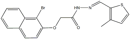 2-[(1-bromo-2-naphthyl)oxy]-N'-[(3-methylthien-2-yl)methylene]acetohydrazide 구조식 이미지